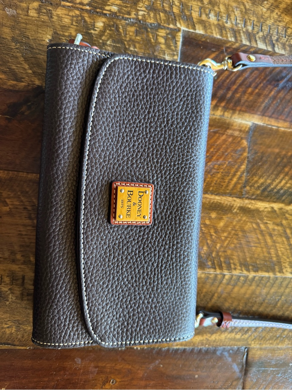 Dooney & Bourke Brown Pebbled Leather Crossbody